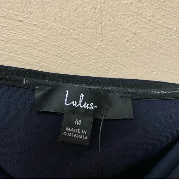 Lulus How Much I Care Midnight Blue Off-the-Shoulder Midi Dress Size Medium NWT - Picture 8 of 11